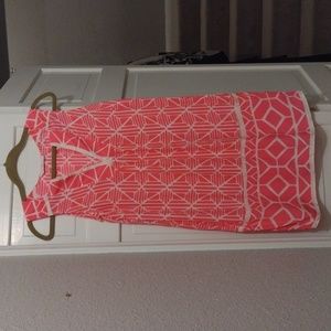 Alice and Trixie coral and cream dress